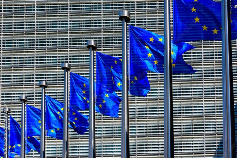 EU flags waving